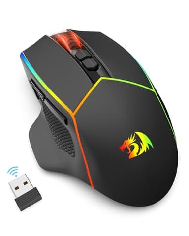 Redragon Wireless Gaming Mouse, Tri-Mode 2.4G/USB-C/Bluetooth Ergonomic Mouse Gaming, 8000 DPI, RGB Backlit Programmable Wireless Mouse, Rechargeable, 250 Hrs for Laptop PC Mac, M814 - Image 8