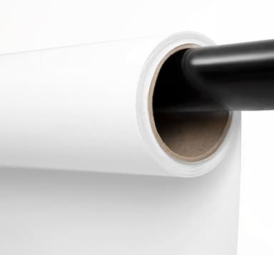 Kate Seamless Paper Backdrop White Paper Backdrop for Photoshoot (86''x32.8' Arctic White) - Image 1