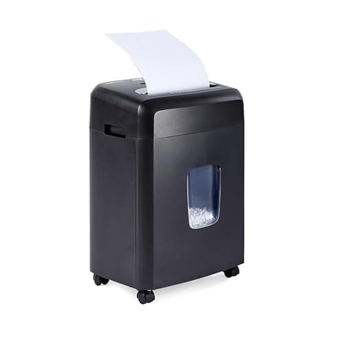 Amazon Basics 12 Sheet (new model) Micro Cut Paper and Credit Card CD Shredder With 6 Gallon Bin, Black - Image 1