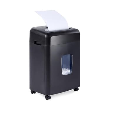 Amazon Basics 12 Sheet (new model) Micro Cut Paper and Credit Card CD Shredder With 6 Gallon Bin, Black - Image 1