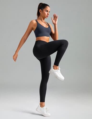 Colorfulkoala Women's Dreamlux High Waisted Workout Leggings 25" Inseam 7/8 Length Yoga Pants (XS, Black) - Image 5