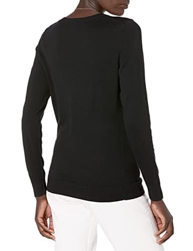 Amazon Essentials Women's Long-Sleeve Lightweight Crewneck Sweater (Available in Plus Size), Black, Small - Image 3