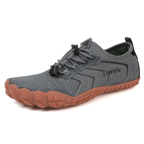 UBFEN Water Shoes Aqua Swim Shoes Mens Womens Beach Sports Quick Dry Barefoot for Boating Fishing Diving Surfing Dark Grey Color Size US 13 Women 11 Men - Image 1