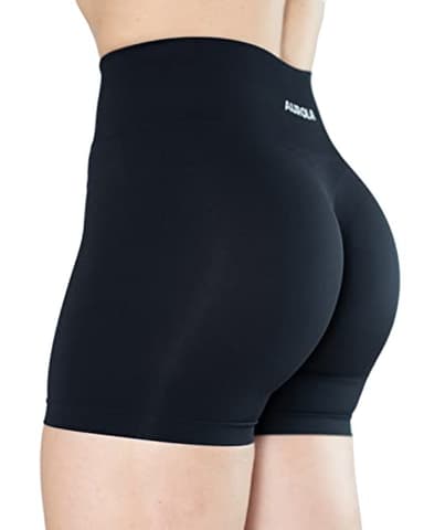 AUROLA Dream Collection Women Workout Shorts High Waist Gym Shorts, Scrunch Butt Seamless Athletic Shorts,Dark Black,S - Image 5