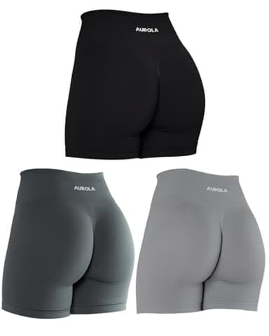 AUROLA 3 Pieces Sets Intensify Workout Shorts for Women Seamless Scrunch Short Gym Yoga Running Sport Active Exercise Fitness Shorts - Image 1