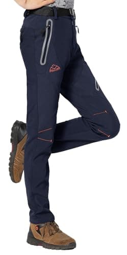 Rdruko Women's Hiking Ski Snow Pants Waterproof Insulated Fleece Outdoor Winter Pants(Full Navy Blue, US XXL) - Image 1