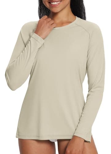 baleaf Women's Long Sleeve Shirts UPF 50+ Sun Protection SPF Quick Dry Lightweight T-Shirt Outdoor Hiking Runing Fishing Oatmeal Size XXL - Image 6
