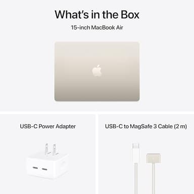 Apple 2025 MacBook Air 15-inch Laptop with M4 chip: Built for Apple Intelligence, 15.3-inch Liquid Retina Display, 16GB Unified Memory, 256GB SSD Storage, 12MP Center Stage Camera, Touch ID; Starlight - Image 7