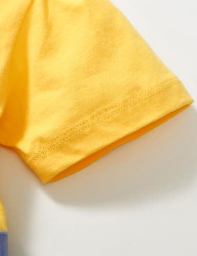 Toddler Little Girl's Summer Dresses Cotton Short Sleeve Sundress Clothes Outfits Casual Clothing Yellow Rainbow Size 6 - Image 5