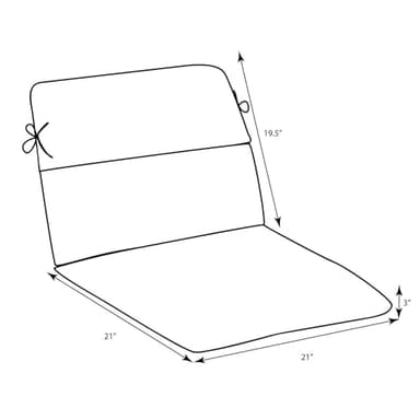 Pillow Perfect Outdoor/Indoor Rounded Corner Chair Cushion, 40.5" x 21", Blue Leaf Block Teal/Citron - Image 2
