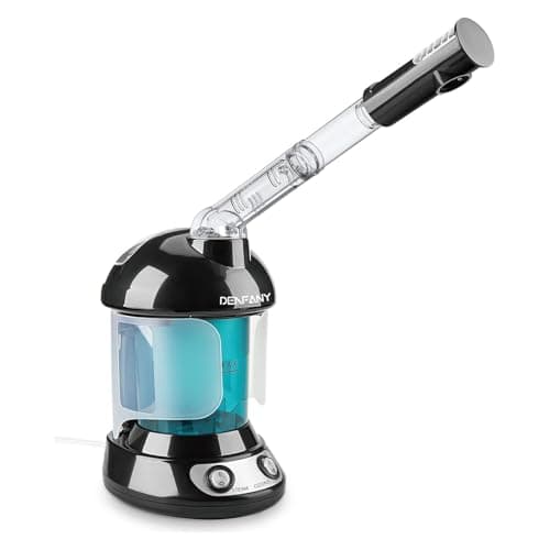 Facial Steamer - DENFANY Nano Ionic Face Steamer with Extendable 360° Rotating Arm - Portable Facial Steamer for Personal Care at Home or Salo (Black) - Image 1