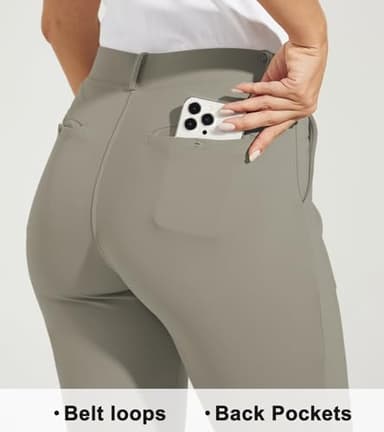 Willit Women's Yoga Dress Pants Skinny Work Slacks Leggings Slim Fit Stretch Office Business Casual Pants Pockets 27" Sage Green XS - Image 3