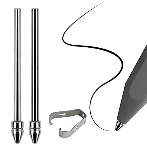 No Wore Out Titanium Alloy Replacement Fine Tips fit for Kindle Scribe Basic and Premium Pens Digital Pen, Smooth Ballpoint Note Taking Backup Nibs,2 Pcs,Gray - Image 1