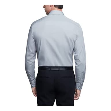 Van Heusen Men's Dress Shirt Regular Fit Poplin Solid, Grey Stone, 16.5" Neck 36"-37" Sleeve - Image 2