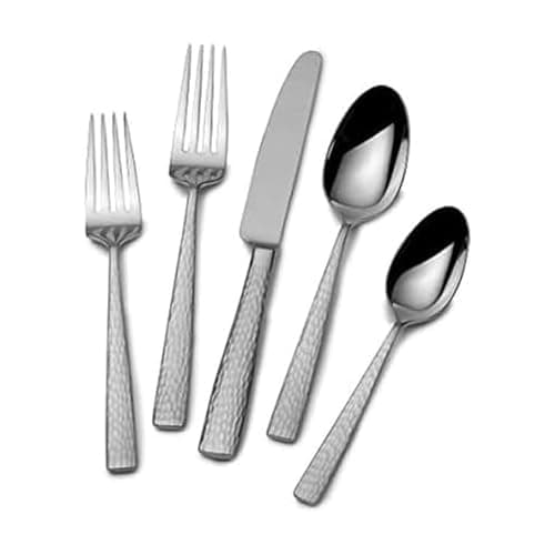 Mikasa Oliver Satin Flatware Set for 12, 65 Piece 18/10 Stainless Steel Silverware with Stylish Satin Finish and Serving Utensils, Durable Dinnerware Service - Image 1