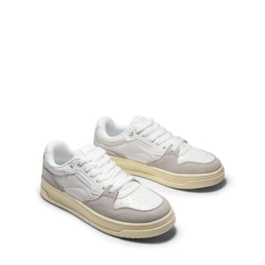 DREAM PAIRS Women's Fashion Walking Skateboard Court Sneakers Comfortable Low-Top Lace-Up Non-Slip Retro Vintage Casual Classic Athletic Shoes,Size 10,White/Grey,DWUMFN2505 - Image 4