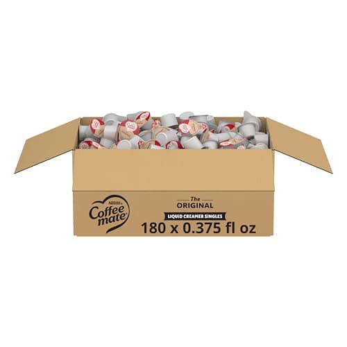 Nestle Coffee mate Coffee Creamer, Original, Liquid Creamer Singles, Non Dairy, No Refrigeration, 0.375 fl oz Tubs (Pack of 180) - Image 1