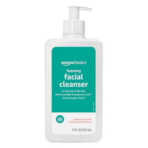 Amazon Basics Foaming Facial Cleanser with Ceramides & Hyaluronic Acid, Fragrance-Free, 12 Fl Oz, Pack of 1 - Image 1