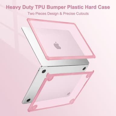 MOSISO Compatible with MacBook Air 13 inch Case 2025 2024 2023 2022 M4 A3240 M3 A3113 M2 A2681,Anti-Cracking Heavy Duty TPU Bumper Hard Case&Keyboard Skin&ScreenFilm for MacBook Air 13.6, Chalk Pink - Image 4