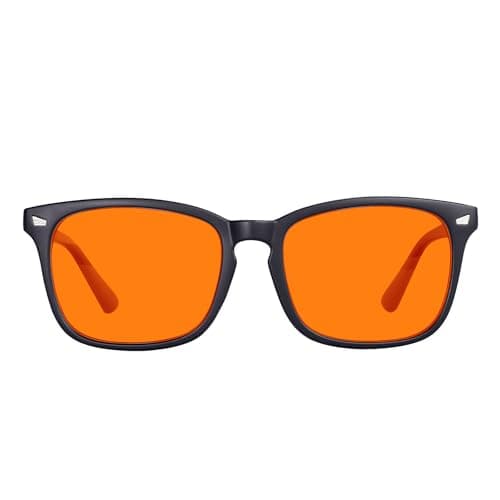 MAXJULI 99.9% Blue Light Blocking,Computer Reading/Gaming/TV/Phones Glasses for Women Men(Orange) 6001 - Image 1