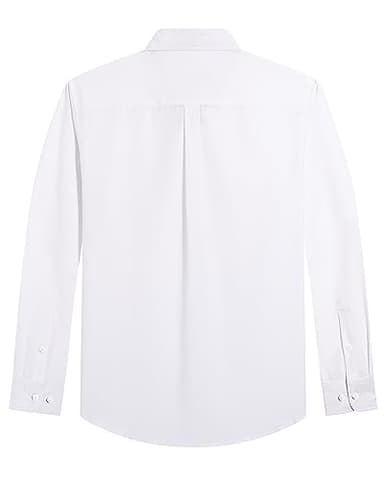 J.VER Men's Cotton Button Down Oxford Shirts Regular Fit Long Sleeve Casual Business Shirt with Pocket A-White 3X-Large - Image 3