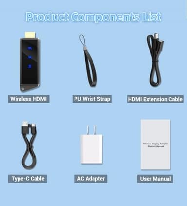 Wireless HDMI Display Dongle Adapter, Portable Transmitter, Streaming Media Video/Audio/File HDMI Wireless Extender from Smartphone,Laptop to HDTV/Monitor/Projector, Support Airplay DLNA Miracast - Image 9