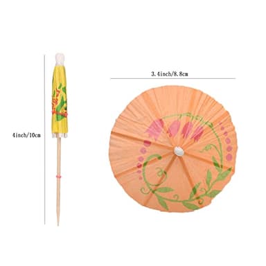 200PCS YAOSHENG 4 Inch Drink Umbrellas, Cocktail Picks, Colorful Cocktail Umbrellas Toothpicks for Drink&Food Restaurant, Bar,Hawaiian Beach Party Cake Decorating Supplies (Colorful) - Image 3