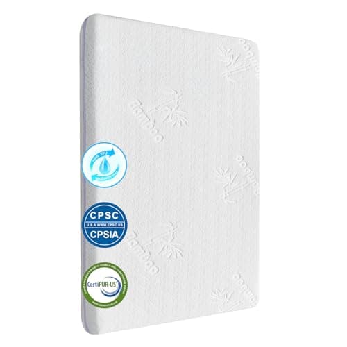 Bedside Bassinet Mattress (33 * 20 * 1.5) Bamboo Fiber and Microfiber Cover, Dual Side Gel Memory Foam Mattress. Fit for Baby Delight/Mika Micky/KoolerThings Bassinet - Image 1