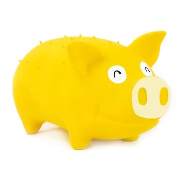 CHIWAVA 7.4 Inch Large Pig Dog Toy for Dogs Latex Rubber Squeeze Grunting Sound Interactive Play Color Yellow - Image 2