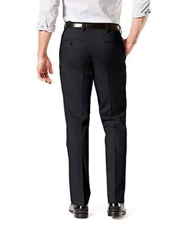 Dockers Men's Straight Fit Signature Lux Cotton Stretch Khaki Pant - Creased, Black, 38W x 32L - Image 3