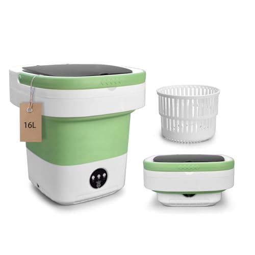 Portable Mini Washing Machine, 16L Upgraded with Spin Basket Laundry Machine, 3 Cleaning Modes Suitable for Small Clothes, Foldable Design Ideal for Hotel, Home, Apartment, Campain - Image 1