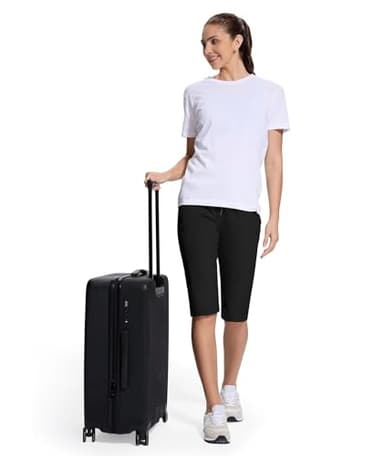 UPGET Womens Bermuda Shorts,15" Knee Length Capri Long Short Lightweight Quick Dry Hiking Shorts with Pockets for Walking Fishing Black XL - Image 7