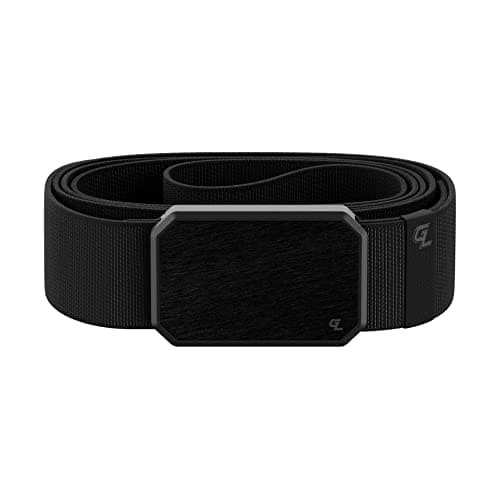 Groove Life Groove Belt Black/Black - Men's Stretch Nylon Belt with Magnetic Aluminum Buckle, Lifetime Coverage - Medium (33-36") - Image 1