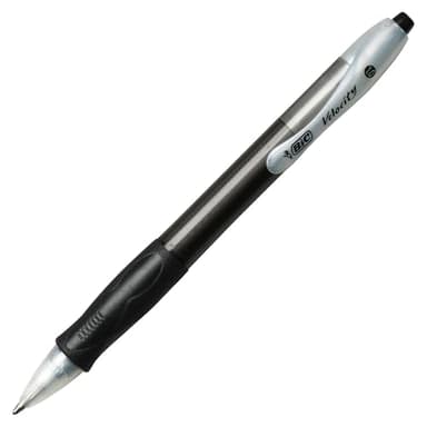 BIC Velocity Retractable Ballpoint Pens, Medium Point (1.0 mm), Black Ink Pens, 12-Count Pack, With Comfortable Grip - Image 4