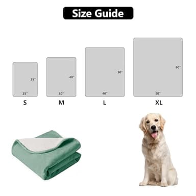 Bigbeer Waterproof Dog Blankets for Small Dogs, Washable Pet Blanket for Indoor Cats, Plush Sherpa Puppy Throw Furniture Protector for Bed Couch Sofa(25"x35",S,Green) - Image 6