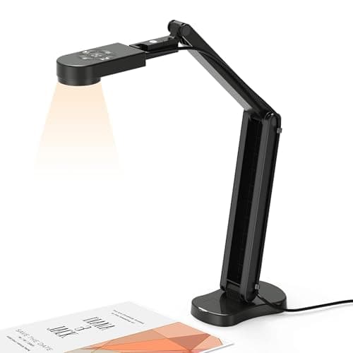 Kitchbai 4K USB Document Camera for Teacher, 8MP Webcam & Visualiser for A3 Size with Dual Microphones, 3-Level LED Light, Image Invert, Foldable for Live Demo, Work with Windows, macOS and Chrome OS - Image 1