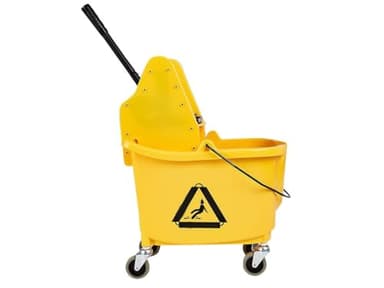 Amazon Basics Rectangular Floor Cleaning Mop Bucket with Sturdy Down Press Wringer Combo, 35-Quart, Yellow (Previously AmazonCommercial brand) - Image 2