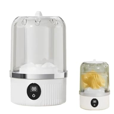 2025 Upgraded Portable Mini Washing Machine - Deep Clean Socks, Underwear, Baby Clothes - Ideal for Singles, Apartments, Travel (White) - Image 1