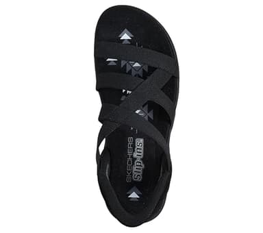 Skechers Women's Reggae Slim-Stretch Flex Hands Free Slip-ins Sandal, Black/Black, 8 - Image 3