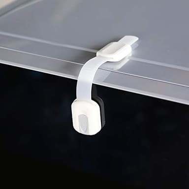 12 Pack Vmaisi Multi-Use Adhesive Straps Locks - Childproofing Baby Proofing Cabinet Latches for Drawers, Fridge, Dishwasher, Toilet Seat, Cupboard, Oven,Trash Can, No Drilling (White) (12) - Image 8