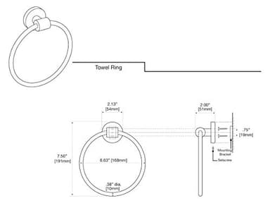 Gatco 4662MX Reveal Hand and Face Towel Ring, Matte Black for Bathroom | Wall Mount 6.63" Dia. Towel Holder Ring - Image 4