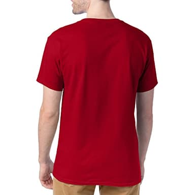 Hanes Mens Essentials Pack, Crewneck Cotton T-shirts For Men, 4 Or 6 Available Fashion-t-shirts, Deep Red - 4 Pack, Large US - Image 3