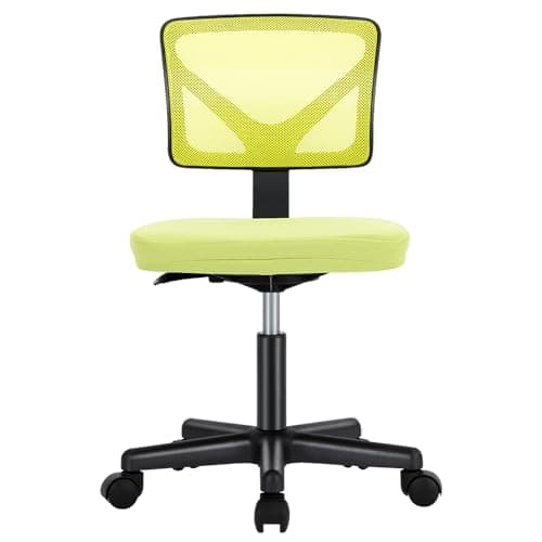 Sweetcrispy Office Computer Desk Chair, Ergonomic Low-Back Mesh Rolling Work Swivel Chairs with Wheels, Armless Comfortable Seat Lumbar Support for Home, Bedroom, Study, Student, Adults, Green - Image 1