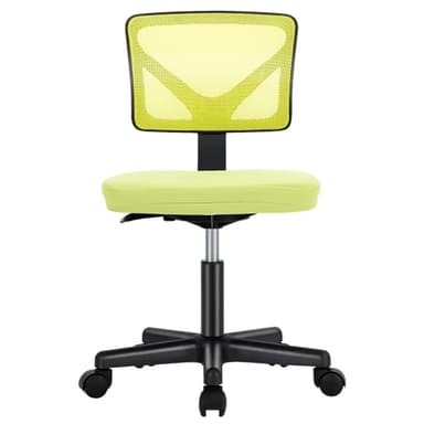 Sweetcrispy Office Computer Desk Chair, Ergonomic Low-Back Mesh Rolling Work Swivel Chairs with Wheels, Armless Comfortable Seat Lumbar Support for Home, Bedroom, Study, Student, Adults, Green - Image 1