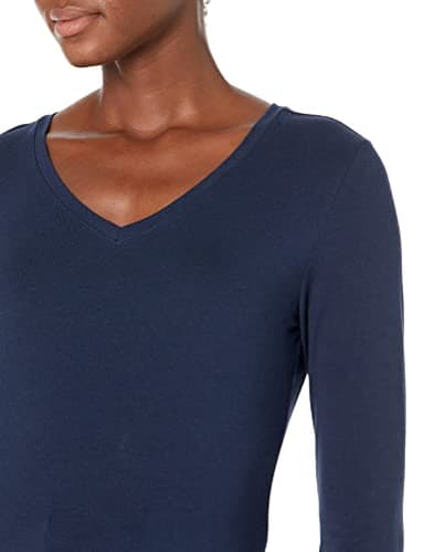 Amazon Essentials Women's Regular-Fit 3/4 Sleeve V-Neck T-Shirt (Available in Plus Size), Navy, Large - Image 4