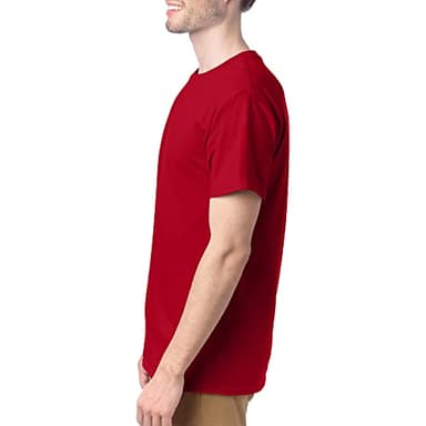 Hanes Mens Essentials Pack, Crewneck Cotton T-shirts For Men, 4 Or 6 Available Fashion-t-shirts, Deep Red - 4 Pack, Large US - Image 4