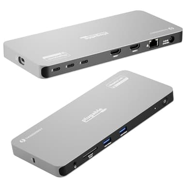 Plugable Thunderbolt 4 Dock for Quad Monitors 100W, Thunderbolt Docking Station Connects up to Four 4K Monitors for Windows and Mac Laptops, 2x HDMI, 4x Thunderbolt 4/USB C, Driver Required TBT-6950PD - Image 1