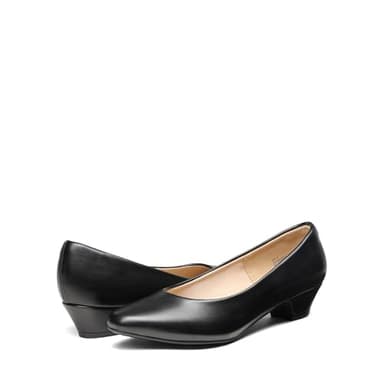 DREAM PAIRS Women's Mila Low Chunky Heel Pump Shoes,Size 8,Black/Pu,Mila - Image 2