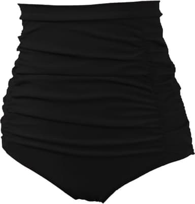 COCOPEAR Women's Ruched High Waisted Bikini Bottom Retro Vintage Swim Short Tankinis Black 2XL - Image 2