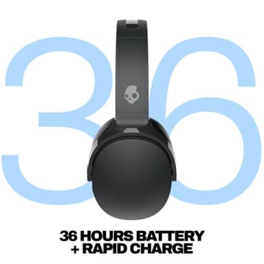 Skullcandy Hesh Evo Wireless Over-Ear Bluetooth Headphones with Extra USB-C Charging Cable, Noise Isolating, 36 Hours Battery, Foldable Lightweight Design, Microphone for iPhone Android - True Black - Image 2